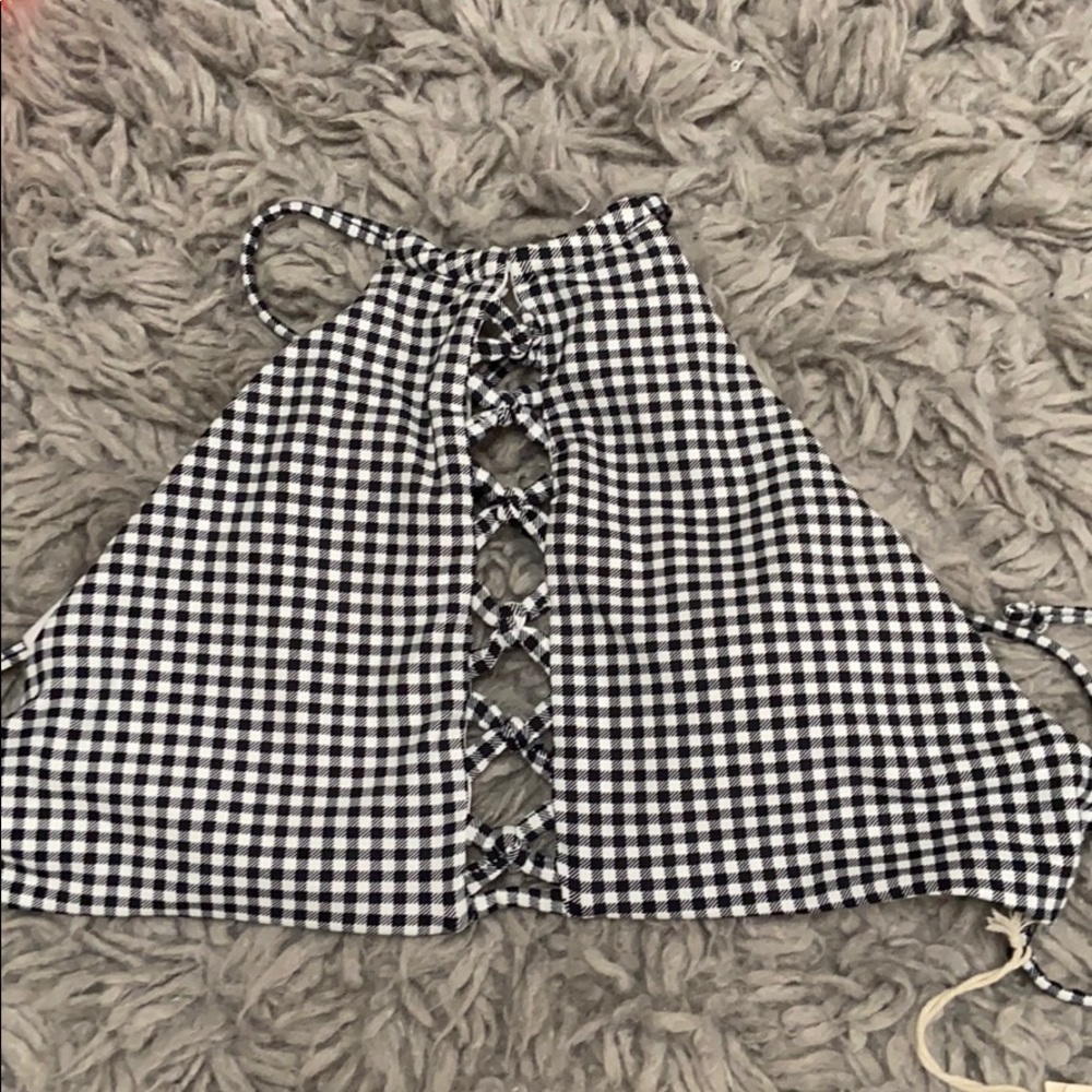 CHECKERED BIKINI TOP